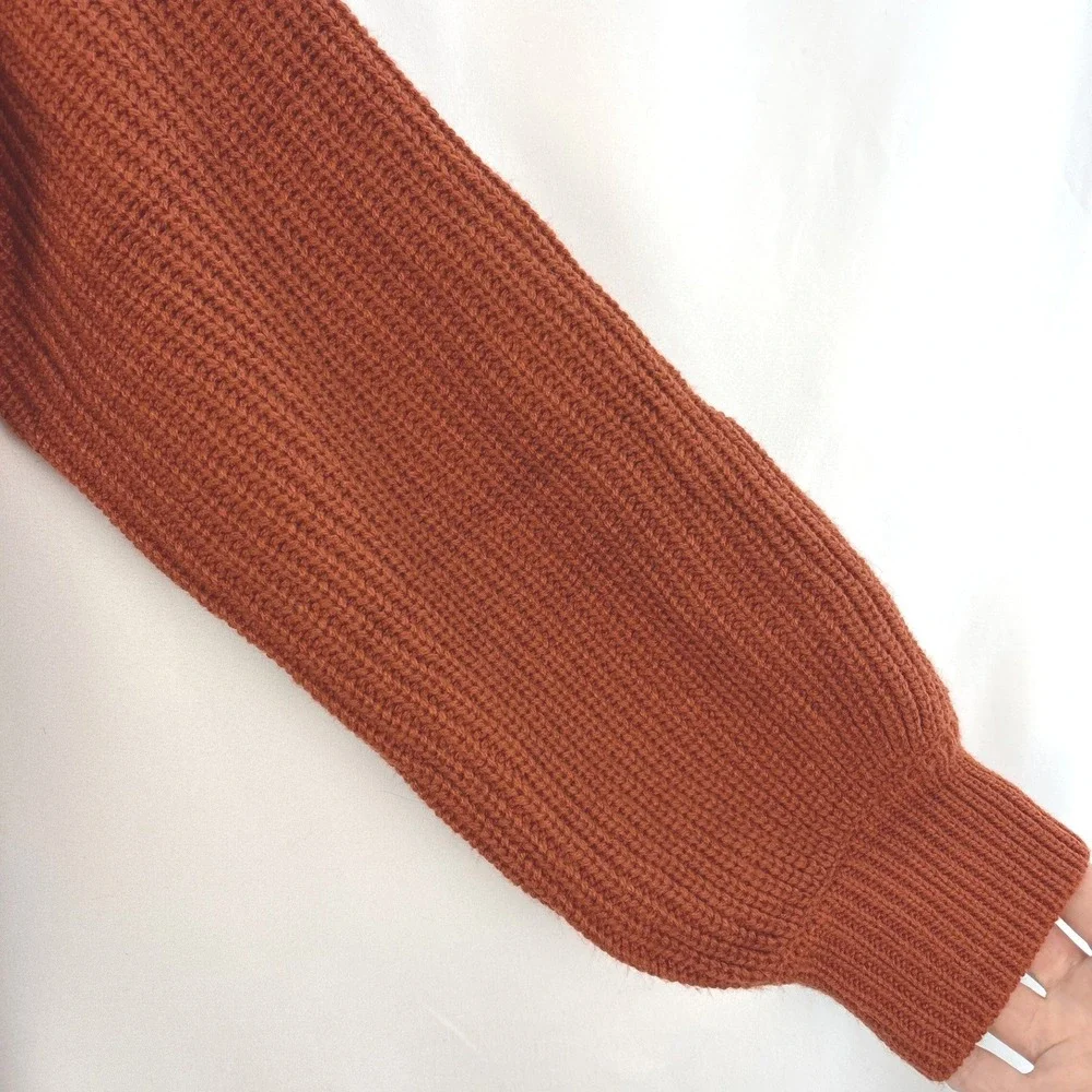 Kojooin Button Front Cardigan Women's Small Rust Knit Sweater‎ Casual Cozy Fall
